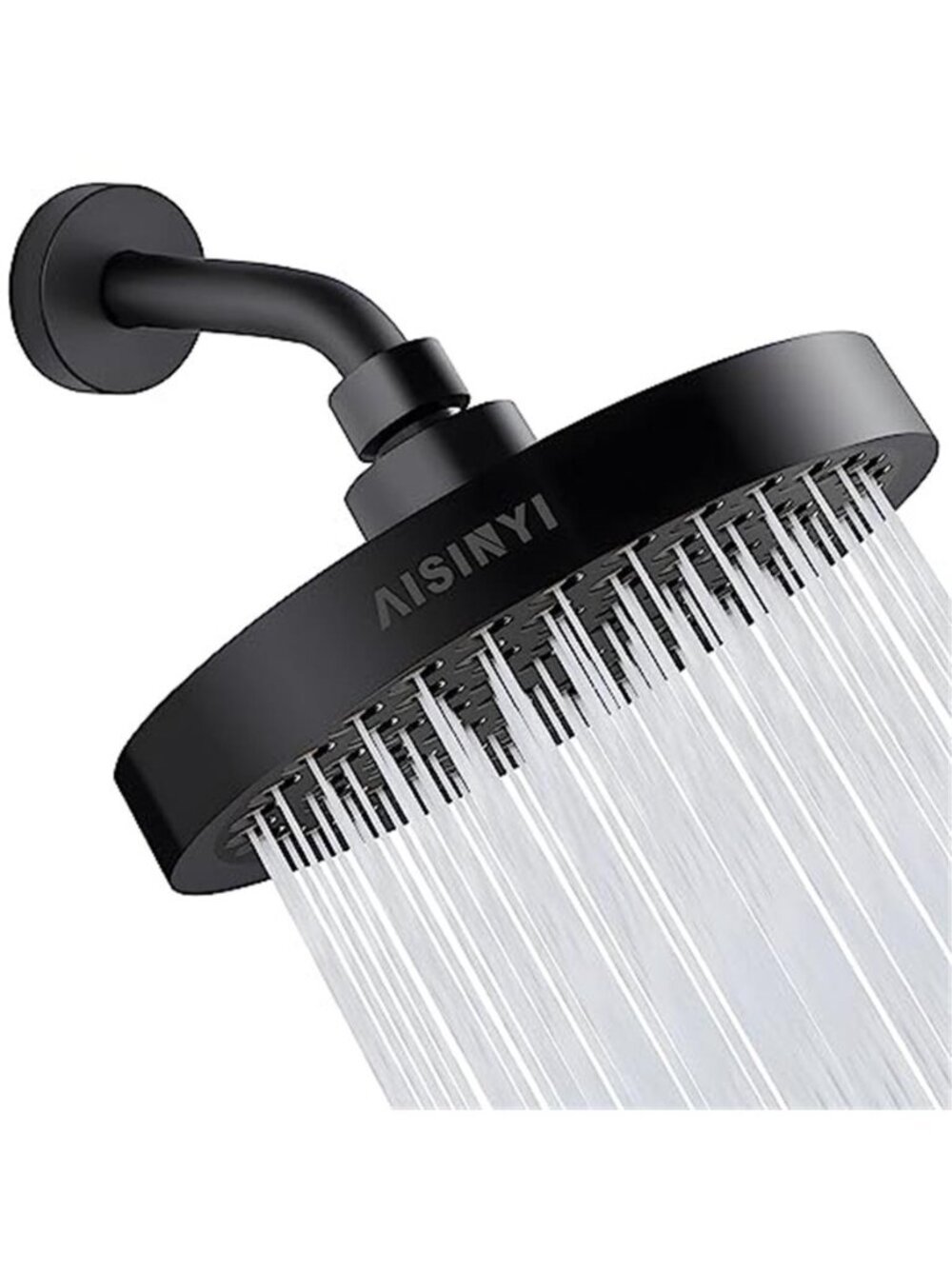 6" High Pressure Rain Shower Head, Luxury Matte Black Finish | 6 Inch Fixed